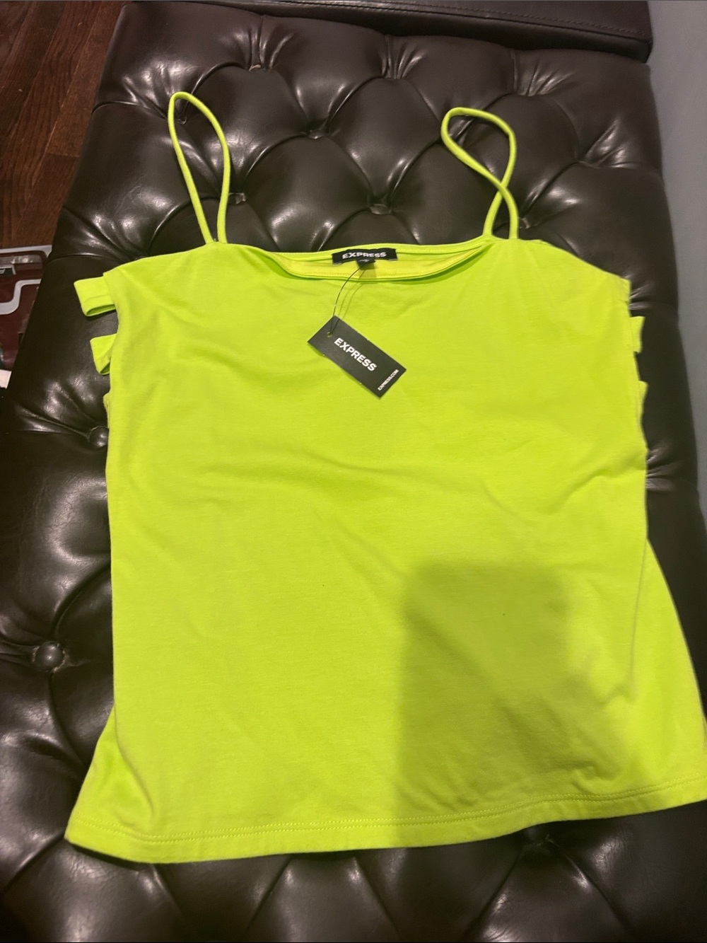 Express Neon Lime Spaghetti Strap Camisole
